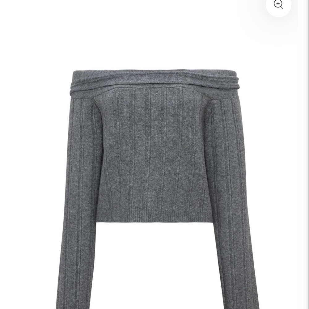 Girl Crush Off-Shoulder Gray Sweater